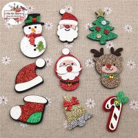 Non-woven Cloth Sequins patches Christmas tree/snowman/bell/reindeer Appliques for clothes Sewing Supplies diy craft ornament Pipe Fittings Accessorie