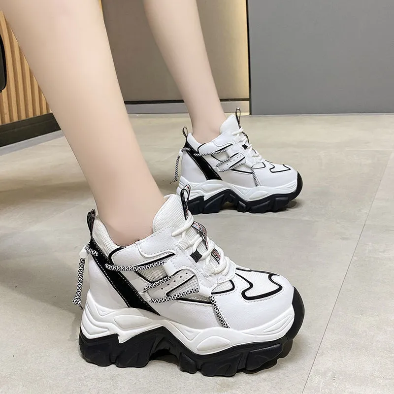 White Thick Sole Leather Sneakers On Laces Isolated Stock Photo - Download  Image Now - iStock