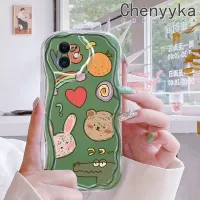 เคส Chenyyka สำหรับ iPhone 11 11 Pro 11 Pro Max,เคสการ์ตูนหมีจระเข้ลายคลื่นเนื้อครีมกันกระแทกแบบใสนิ่มเคสมือถือโปร่งใสลายกล้องถ่ายรูปที่สร้างสรรค์เคสซิลิกาเจลฝาครอบป้องกัน