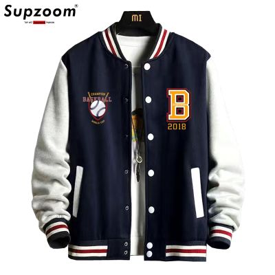 ✇ jiozpdn055186 Supzoom New Arrival Rib Sleeve Cotton Fashion Logo Breasted Bomber Baseball Jacket Loose Cardigan Coat