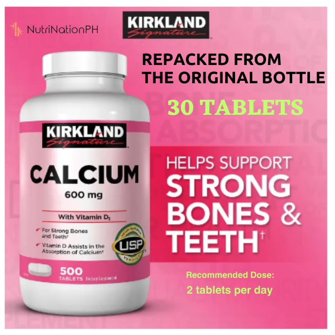 【Original Made in USA】 Kirkland Calcium 600 mg with D3, For strong bones and teeth(Repacked from