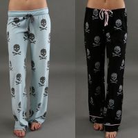 【CC】✠☑  Best Selling Explosions Clothing  Womens Skulls Printed Wide-leg Pants Polyester Cotton Waist Pyjamas Trousers