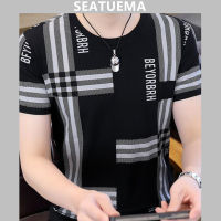 SEATUEMA เสื้อยืดแขนสั้นระบายอากาศเย็นสำหรับเสื้อยืดอเนกประสงค์แฟชั่นฤดูร้อน2023เทรนด์ใหม่สำหรับเยาวชน