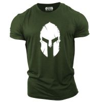 Diy Spartan Helmet Uk Bodybuilding T-Shirt Gym Workout Training Motivation Green