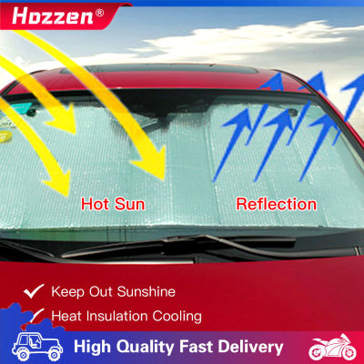 Hozzen ที่บังแดดในรถยนต์130/140ซม.,ม่านบังแดดที่บังแดดป้องกันแสงยูวีสะท้อนแสงที่แข็งแกร่ง