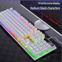 Hot Gamer เมาส์คีย์บอร์ดแบบมีสาย Combo 104 Keycaps ผสม RGB Rainbow Backlit คีย์บอร์ดกันน้ำเหมาะสำหรับ PC Gamer แล็ปท็อปทำงาน