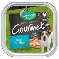 [ลด50%] [ส่งฟรี] ด่วน!! Natures Gift อาหารสุนัขสูตร Real Chicken (เนื้อไก่-สำหรับสุนัข) 100 g. ( 12 ถาด)