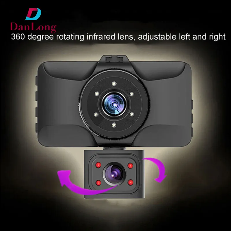 1080P Dash Cam Front and Inside Rear Three Camera 140° Wide Angle