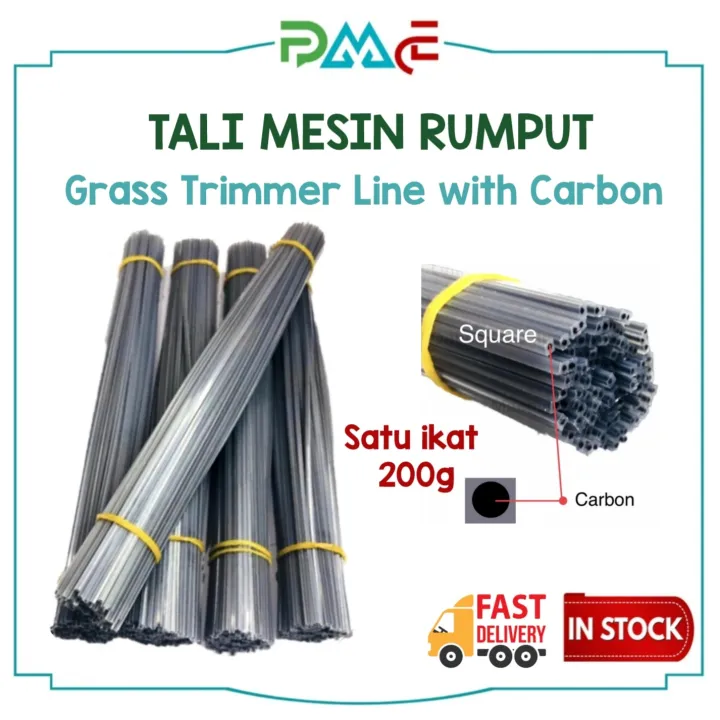 [1IKAT] 200g Tali Mesin Rumput Dawai Carbon Square Grass Trimmer Line ...