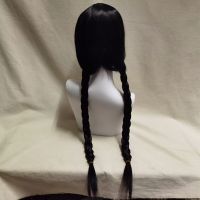 Wednesday Addams Cosplay Costume Wednesday Same Dress Wig Hair Girls Vintage Gothic Outfits Halloween Role Play Clothing