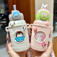 New childrens thermos cup 316 stainless steel high appearance level cute portable straw cup thermos cup kettle