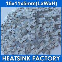 [HOY] 100pcs 16x11x5mm Aluminum Heatsink Radiator Cooling Cooler With Thermal Adhesive Double Sided Tape Pad