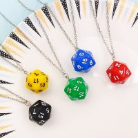 Dice necklace D20 for Tabletop Role Playing Games DND Acrylic punk geometry hip hop Goth Necklace Charms Jewelry Gifts Fashion Chain Necklaces