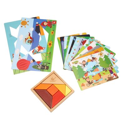 Xiaohouniao Childrens Wooden Puzzle Early Education Game Toy Puzzle Intelligence Variant Module Puzzle Toy Creative Tangram Boy Girl Toy