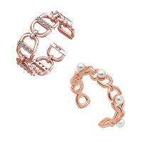 A.CEMI Horseshoe Pearl Ringcuff + Infinity Ringcuff Set