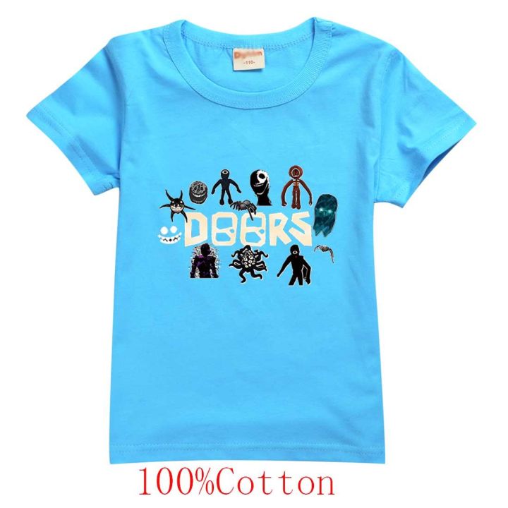 Kids Boys Girls Roblox Print Short Sleeve Crew Neck T-shirt Casual