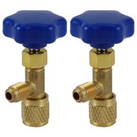 2X Low Pressure Dispensing Valve Bottle Opener 1/4 Sae Connector Refrigerant Bottle Can Tap for R22 R134A R410A Gas