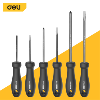 Deli ไขควงเซ็ต 6 ชิ้น เซ็ตไขควง ไขควงหัวแฉก ไขควงหัวแบน เซ็ตประแจ Screwdriver Sets