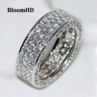 BloomHD แหวนเพทายหลายแถวที่สง่างามใหม่สำหรับผู้หญิงและเด็กผู้หญิง