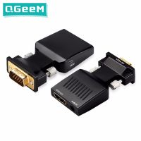 [LUNA electronic accessories] QGeeM อะแดปเตอร์แปลง VGA เป็น HDMI พร้อมอะแดปเตอร์เสียง Full HD VGA เป็น HDMI พร้อมเอาต์พุตวิดีโอ1080P HD สำหรับแล็ปท็อปพีซี HDMI ToVGA