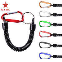 SZWL 5pcs Outdoor Anti-lost Keychain Rope Fishing Rod Protective Lanyard Telescopic Anti-lost Key Ring Security Tools