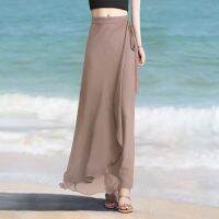 【CC】✾┇  style chiffon womens 2023 summer new thin falling feeling medium long named Hip Wrap charming