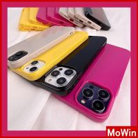 Mowin - เข้ากันได้สำหรับ เคสไอโฟน เคสไอโฟน11 เคส iPhone สีแคนดี้เคส TPU อ่อนเคลือบเงาสีดำสีชมพูสีเหลืองสีเทาสีกากีกันกระแทกป้องกันกล้องเข้ากันได้สำหรับ iPhone 13 14 Pro Max 12 Pro Max 11 xr xs 7Plus 7 8