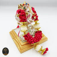 Ananta Ganesh ® พวงมาลัยแขก (อินเดียแท้) ขนาด 5" สีบานเย็น-เหลืองทอง พระพิฆเนศ พระแม่ลักษมี พระแม่อุมาเทวี พวงมาลัย Ma105 MA