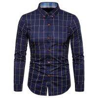 [COD] 2022 spring new mens casual plaid long-sleeved