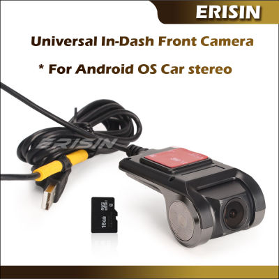 Erisin Es570k ° Usb In-Dash กล้องหน้า720P เครื่องบันทึก Dvr ในรถยนต์การมองเห็นได้ในเวลากลางคืนพร้อมบัตร Tf สำหรับ Android วิทยุในรถยนต์