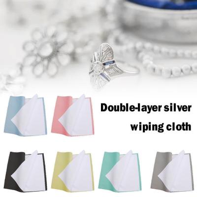 Gold Silver Gold Brass Multiple Shine Layer Silver Four-layer Flipping Polishing Silver Cloth Double-layer Wiping Cloth Silver Jewelry Cleaning Cloth