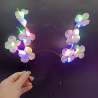 Light Antlers Reindeer Headband กระพริบดอกไม้พลัม Hairband คอนเสิร์ตสำหรับ Glow Party งานแต่งงานวันเกิดของขวัญ Halloween Christmas