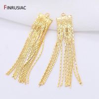 【YF】✽  Jewelry Making Supplies 14K Real Gold Plated Tassel Pendant Earrings  Accessories