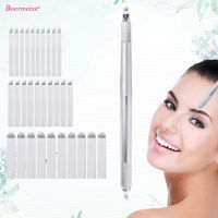 Eyebrow Microblading Kit Tattoo Manual Pen Three Head 30Pcs Needles Permanent Makeup Blades Tattoo Supplies Machine Equipment