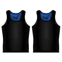 2 Pcs ซาวน่าเสื้อกั๊ก Premium Workout Tank Top Sweat Shaper Polymer สำหรับ Slimming Weight Loss ฟิตเนสผู้ชาย Xl &amp; SM