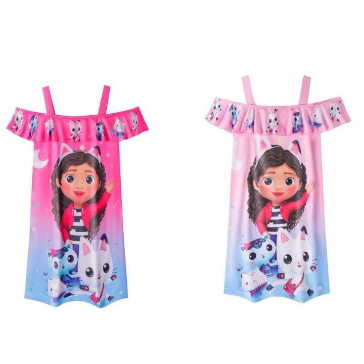 New Summer Girl Cute Gabby's Dollhouse Nightgown Cartoon Pajamas Dress