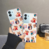 เคสใส่โทรศัพท์นิ่มลายการ์ตูนสำหรับ VIVO V29 V27 V27Pro V27E V25E V25 Pro V23 V23E V21 V21E หมีน่ารักซิลิโคน VIVOV29เคสโทรศัพท์แบบใส5G ฝาครอบ2023 VIVOV27 5G