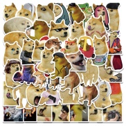 Set 20 50 sticker hình dán meme Doge hài hước chống thấm nước