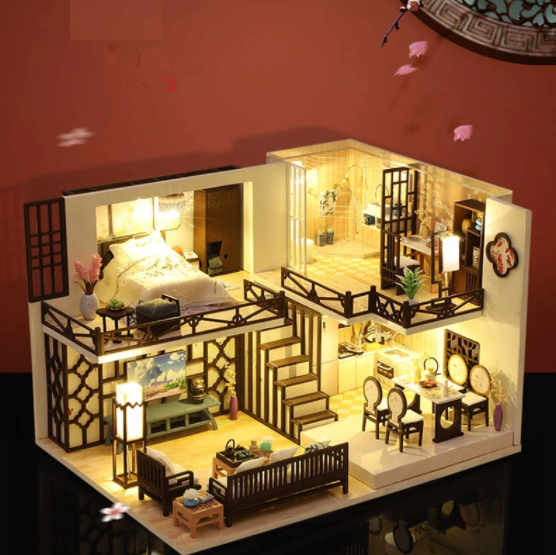 Mô hình nhà gỗ búp bê Dollhouse DIY  Biệt Thự Trung Hoa Cổ Điển M033   Lazadavn