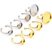 10pcs 6 8 10 12 14 16 18 20mm Stainless Steel Gold Plated Adjustable Ring Settings Blank BaseFit 6-20mm Glass Cabochons Buttons