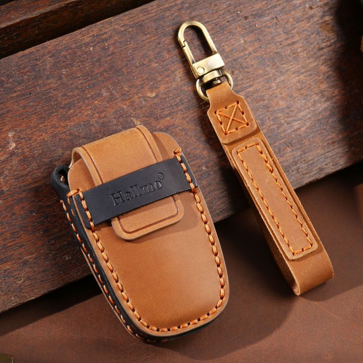 leather-car-key-fob-case-cover-keyring-holder-for-hyundai-tucson-santa-fe-rena-sonata-elantra-creta-ix35-ix45-i10-i30-i40-shell
