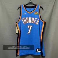 【High Quality】Mens New Original NBA Thunder #7 Chet Holmgren Jersey Icon Edition Blue Swingman Heat-pressed