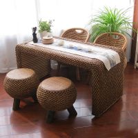 Rattan Balcony Antique Table and Combination Kung Fu Small Household Making