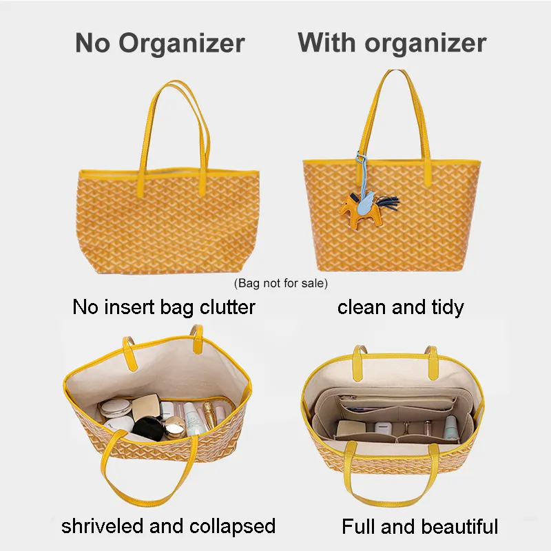 Felt Insert Organizer For Goyad Saint Louis PM GM Tote Bag Travel Makeup  Shaper,Perfect for Luxury Designers' Handbag Inner Bag - AliExpress