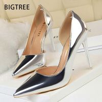 BIGTREE Shoes y Woman Pumps Patent Leather High Heels Plus Size 43 Women Shoes Heels 2020 Stiletto Ladies Shoes Wedding Shoes