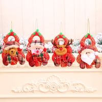 1pcs Christmas Plush Hanging Decoration Santa Clause Snowman Reindeer Doll for Christmas Tree Pendant Holiday Party Decoration