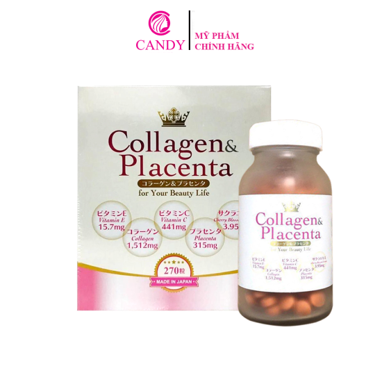 Hoàn tiền 8%hcmviên uống trắng da collagen & placenta 5 in 1 nhật bản 270 - ảnh sản phẩm 1