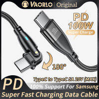 VAORLO 180หมุนได้ ° 100W/5A 60W/3A PD ชนิด C ชนิด C เป็นสายชาร์จชนิด C รองรับการส่งข้อมูลสำหรับ Huawei Samsung Oppo Vivo Android