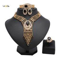 【lz】∏☏◐  Dubai 18K banhado a ouro conjunto de jóias para mulheres jóias de luxo casamento tradicional acessórios nupciais marroquino