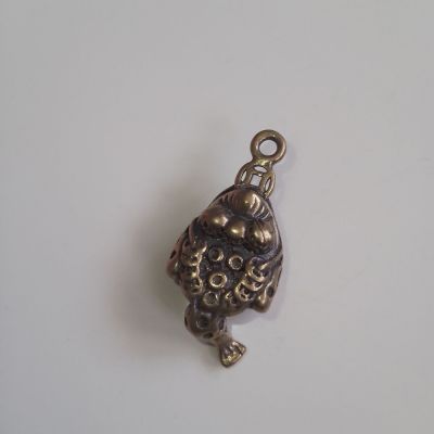 Brass Animal Small Three Legged Frog Toad Attracting Money Keychain Pendant Handmade Copper Decor Gift p0977